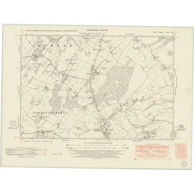 1950 Map of Kent LXVII.SW, 1951 Print
