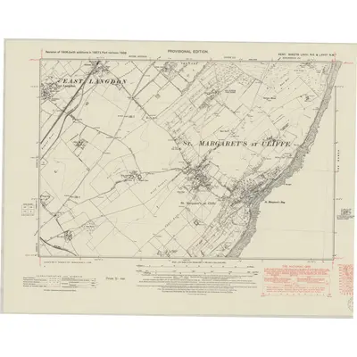 1937 Map of Kent LXVIII.NE & LXVIIIA.NW, 1950 Print