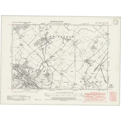 1938 Map of Kent LXVIII.NW, 1946 Print