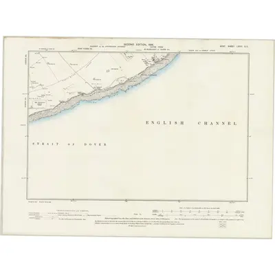 1871 Map of Kent LXVIII.SE, 1898 Print