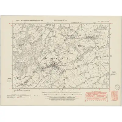 1938 Map of Kent LXX.NE, 1950 Print
