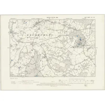 1896 Map of Kent LXX.NW, 1899 Print