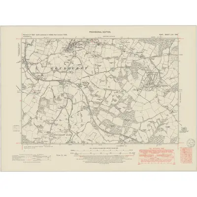 1938 Map of Kent LXX.NW, 1950 Print