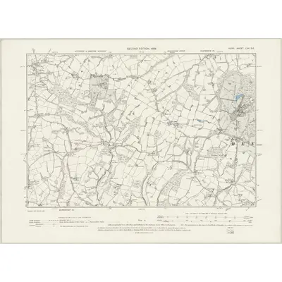 1896 Map of Kent LXX.SE, 1899 Print
