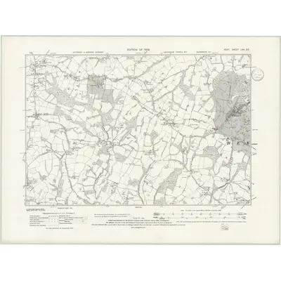 1906 Map of Kent LXX.SE, 1939 Print