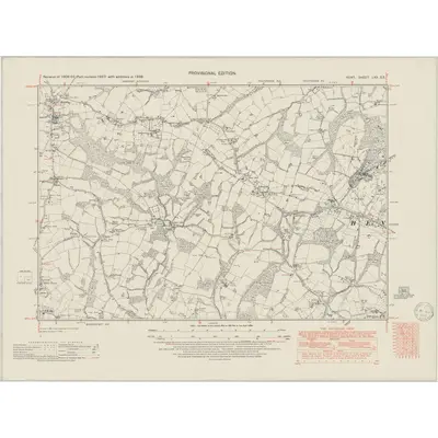 1938 Map of Kent LXX.SE, 1950 Print