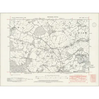 1938 Map of Kent LXXI.NE, 1946 Print