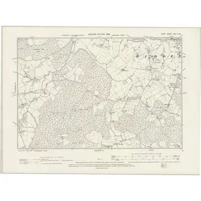 1897 Map of Kent LXXI.NW, 1899 Print