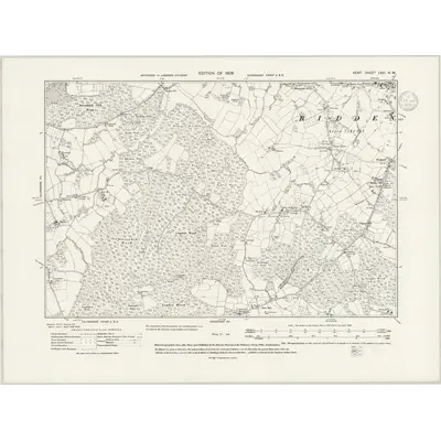 1906 Map of Kent LXXI.NW, 1939 Print