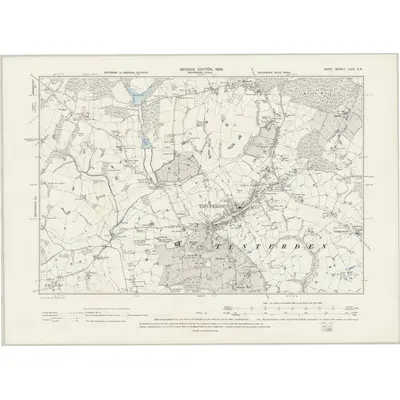 1897 Map of Kent LXXI.SE, 1899 Print