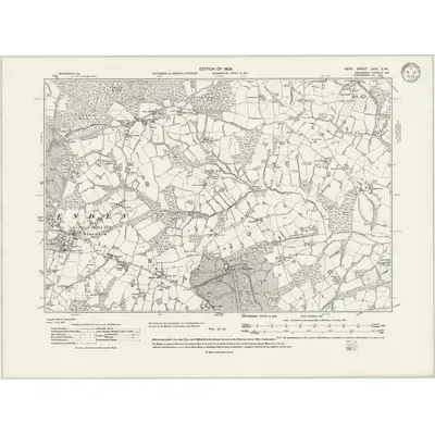 1906 Map of Kent LXXI.SW, 1933 Print