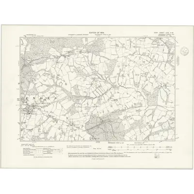 1906 Map of Kent LXXI.SW, 1939 Print