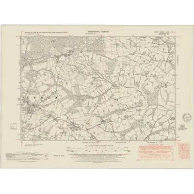 1937 Map of Kent LXXI.SW, 1951 Print