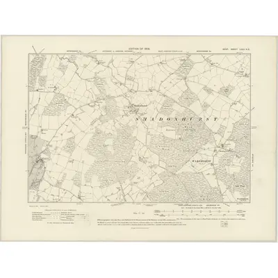1906 Map of Kent LXXII.NE, 1908 Print