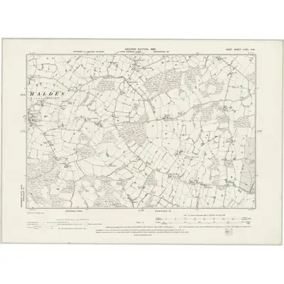 1896 Map of Kent LXXII.NW, 1899 Print