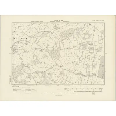 1906 Map of Kent LXXII.NW, 1908 Print