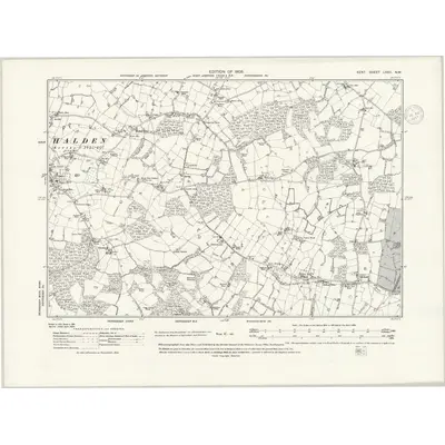 1906 Map of Kent LXXII.NW, 1937 Print