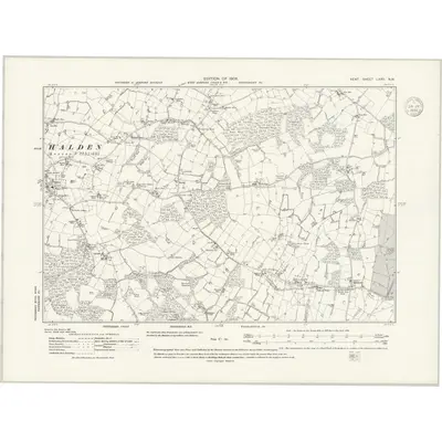 1906 Map of Kent LXXII.NW, 1939 Print