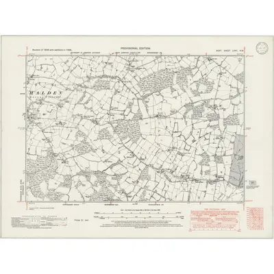 1938 Map of Kent LXXII.NW, 1946 Print