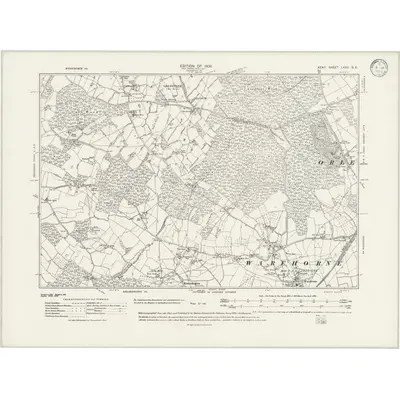 1906 Map of Kent LXXII.SE, 1933 Print