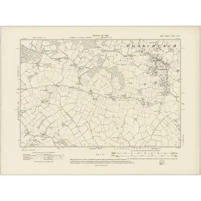 1906 Map of Kent LXXII.SW, 1909 Print