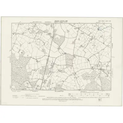 1896 Map of Kent LXXIII.NW, 1899 Print