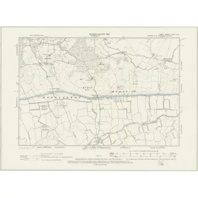 1896 Map of Kent LXXIII.SE, 1899 Print