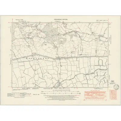 1939 Map of Kent LXXIII.SE, 1951 Print