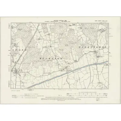 1896 Map of Kent LXXIII.SW, 1899 Print