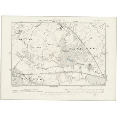 1896 Map of Kent LXXIV.NE, 1899 Print