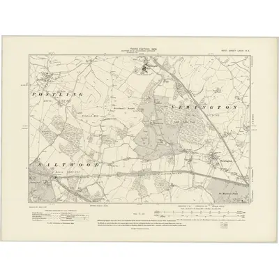 1906 Map of Kent LXXIV.NE, 1908 Print