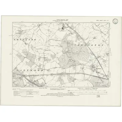 1906 Map of Kent LXXIV.NE, 1933 Print