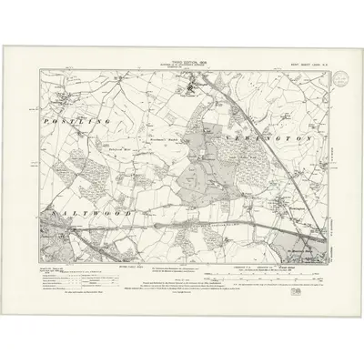 1906 Map of Kent LXXIV.NE, 1939 Print