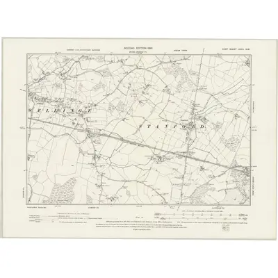 1896 Map of Kent LXXIV.NW, 1899 Print