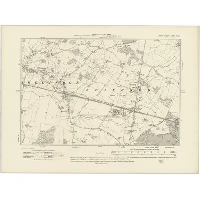 1906 Map of Kent LXXIV.NW, 1908 Print