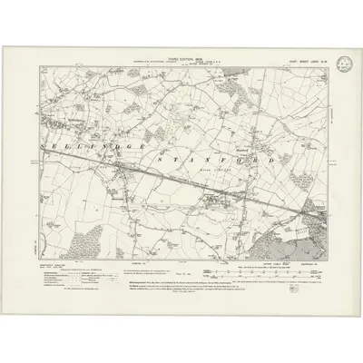 1906 Map of Kent LXXIV.NW, 1933 Print