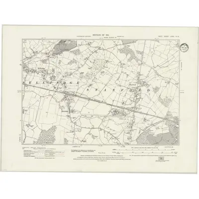 1931 Map of Kent LXXIV.NW, 1933 Print