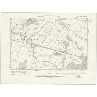 1931 Map of Kent LXXIV.NW, 1939 Print