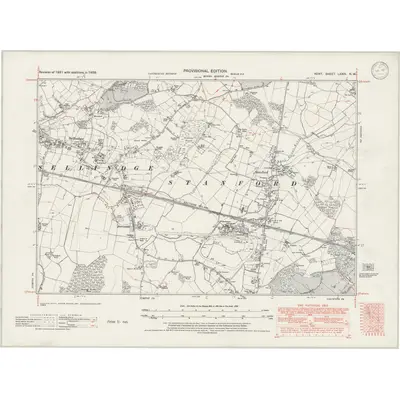 1938 Map of Kent LXXIV.NW, 1946 Print