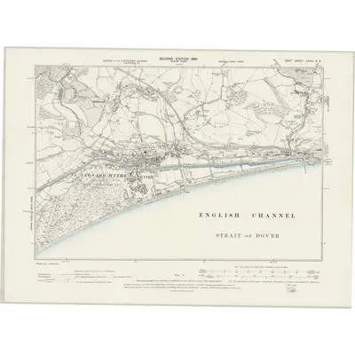 1897 Map of Kent LXXIV.SE, 1899 Print