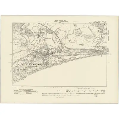 1906 Map of Kent LXXIV.SE, 1908 Print