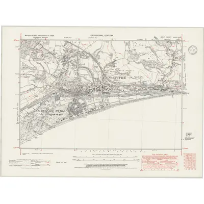 1938 Map of Kent LXXIV.SE, 1946 Print