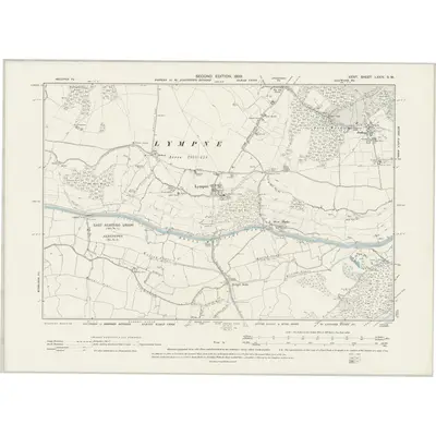1896 Map of Kent LXXIV.SW, 1899 Print