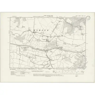 1906 Map of Kent LXXIV.SW, 1933 Print