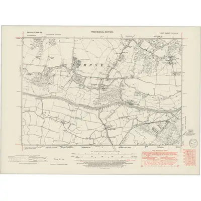 1938 Map of Kent LXXIV.SW, 1950 Print