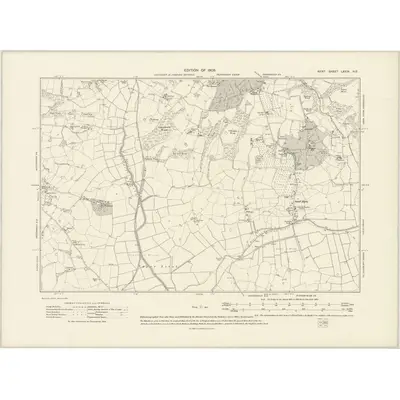 1906 Map of Kent LXXIX.NE, 1909 Print