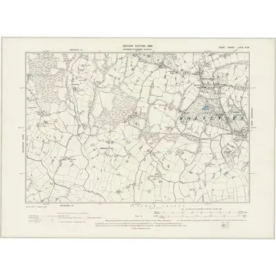 1896 Map of Kent LXXIX.NW, 1899 Print