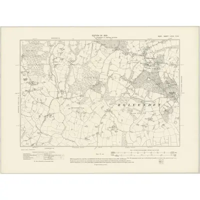 1906 Map of Kent LXXIX.NW, 1909 Print