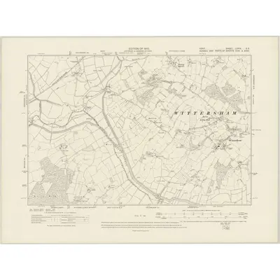 1906 Map of Kent LXXIX.SE, 1910 Print