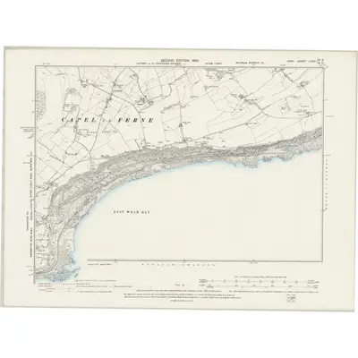1896 Map of Kent LXXV.NE & SE, 1899 Print